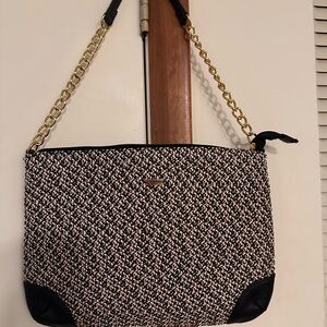 Elegant Black and Gold Women's Shoulder Bag